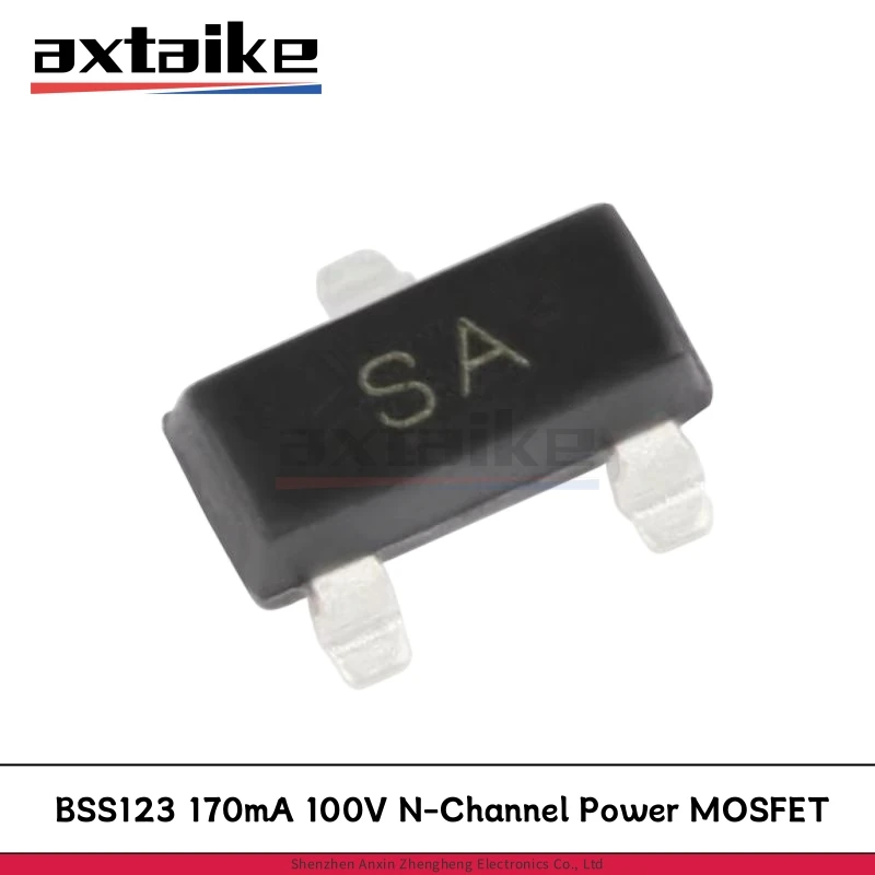 

100PCS BSS123 SA SOT-23 170mA 100V BSS123LT1G LBSS123LT1G N-Channel Power MOSFET SMD MOS Transistor