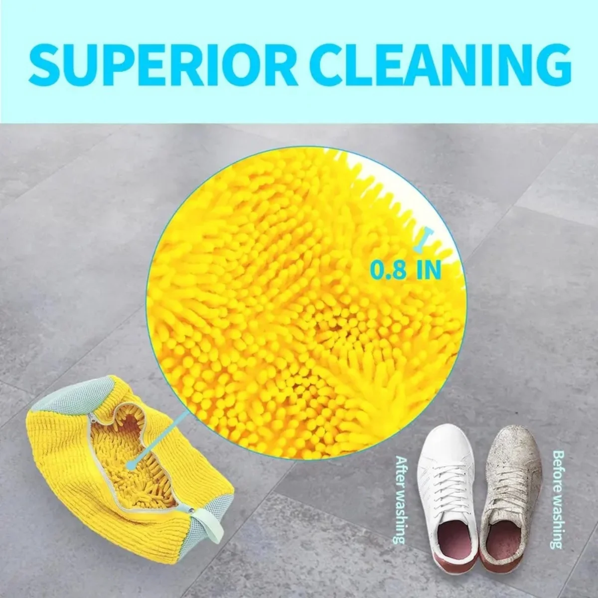 Shoe Washing Bag for Washing Machine, Reusable Lint-Free Laundry Bag with Protective Net, for Sneakers, Shoes & Slippers