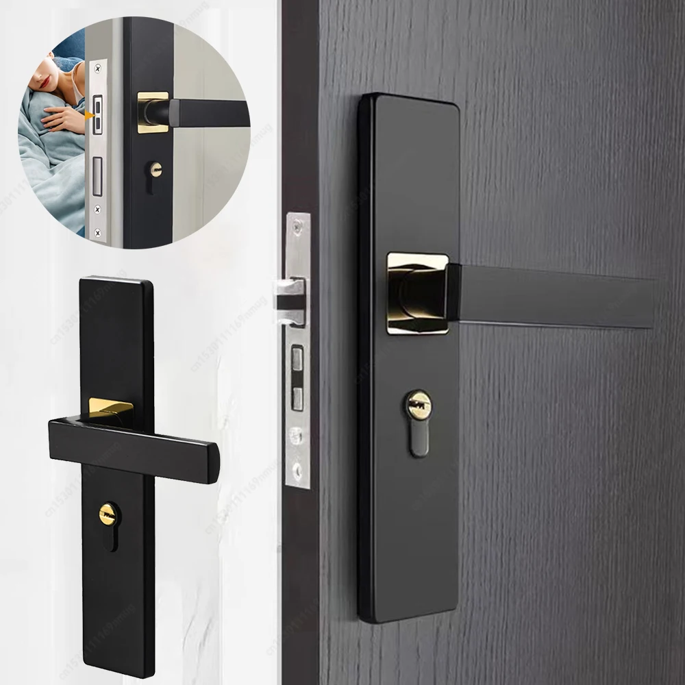 

Металлический дверной замок, противоугонный механический дверной замок с ключами, защитный замок для входной дверной ручки для внутренней деревянной двери