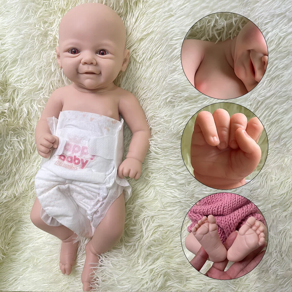 

Artificial Soft Flexible Full Body Silicone Reborn Doll Girl Handmade Unpainted Spain Baby Girl Kid Accompanying Gift