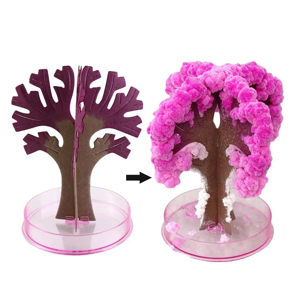 Artificial Trees Decorative Science Toys Japan Desktop Cherry Blossom Sakura Crystal Trees Magically Paper Magic Growing Tree