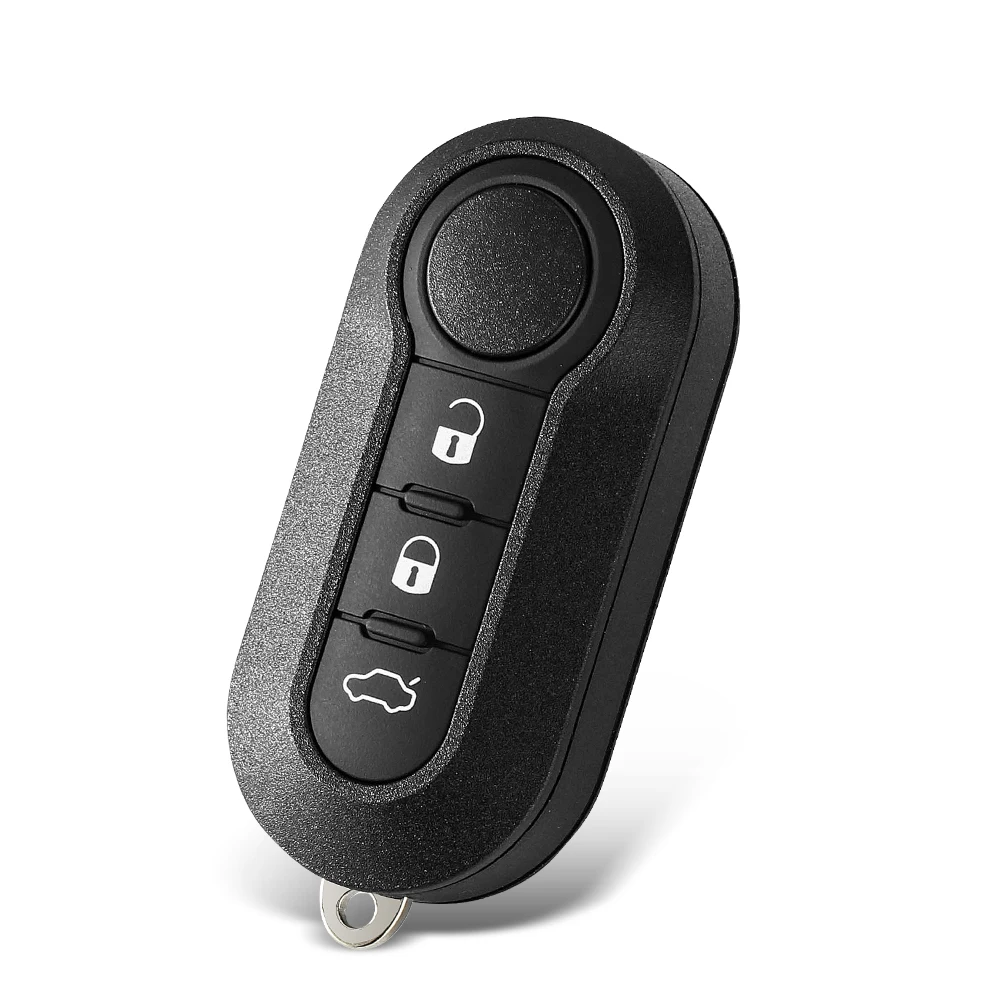 KEYYOU 10x 3 Buttons Flip Folding Remote Car Key Shell Case Cover Alarm Keyless Fob For FIAT 500 Panda Punto Bravo White Button