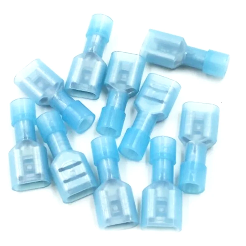 50PCS FDFN1.25-187 FDFN1.25-250  FDFN1.25-110  FDFN  Female Full Insulated Terminal Nylon  Spade Connector 6.3 4.8 2.8 Terminals