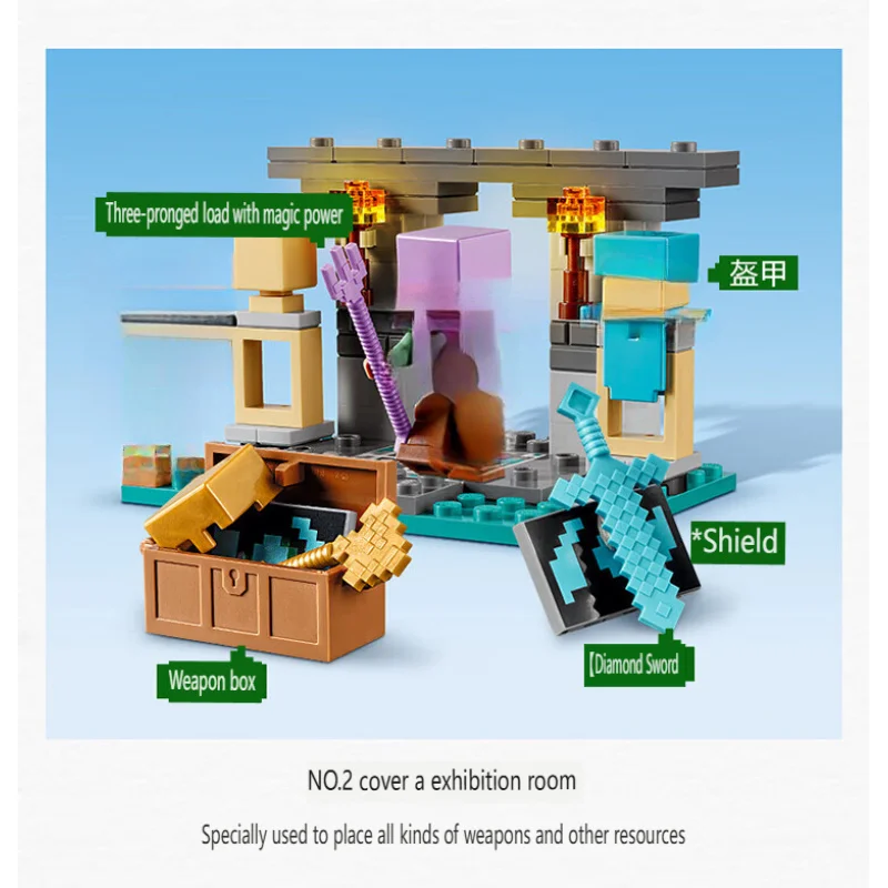 Conjunto de construção de Armória mundial 203PCS ‌   Brick Armory Arsenal Set Arma Arsenal 21252 Brinquedos infantis presentes 2026novo