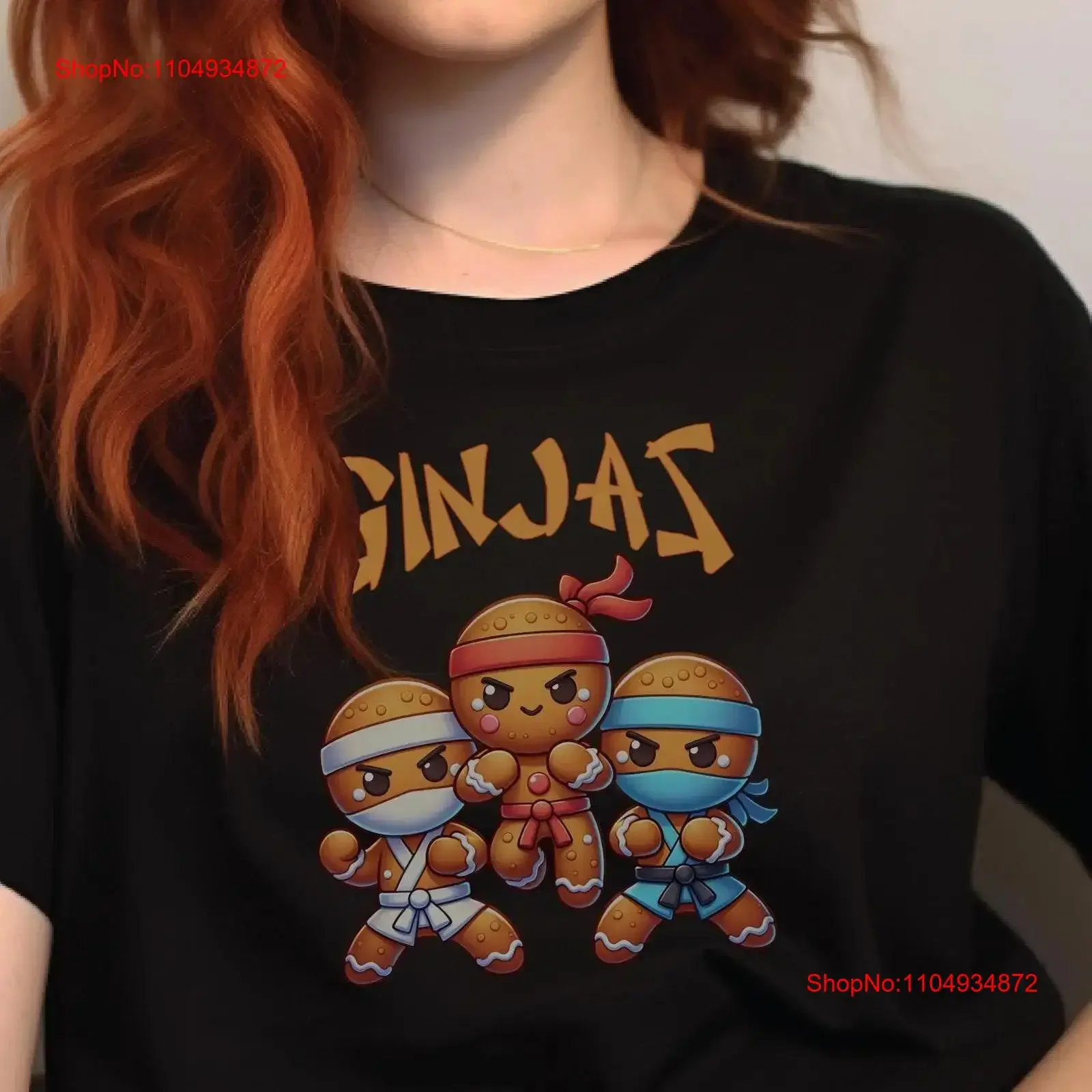 جينجا تي شيرت مضحك الزنجبيل الأحمر رئيس عيد الميلاد الزنجبيل سر سانتا هدية تبادل لها زميل العمل خمر غسلها #1