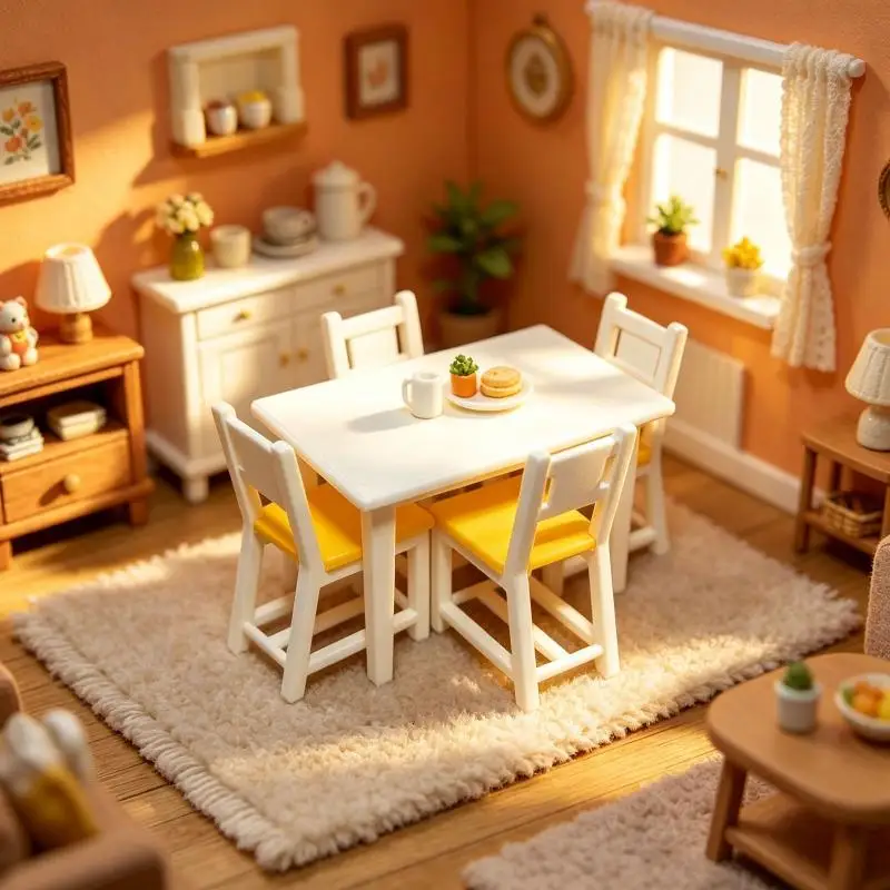 【M】1 Set Mini Retro American Chair Sofa Living Room Furniture Pretend Play Toy New 1:12 Dollhouse Simulation Sofa Model - view 3