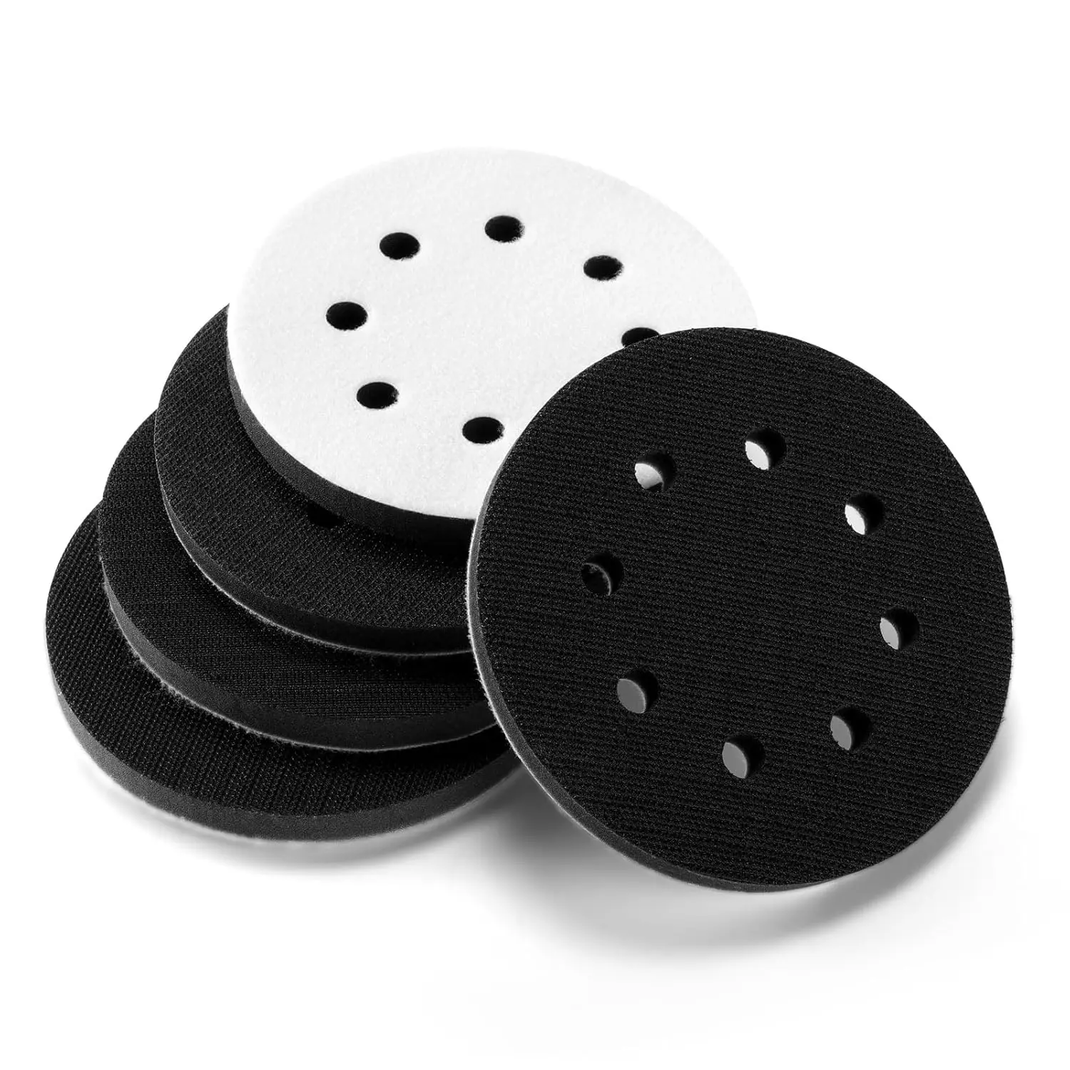 (3-Pack) 5-Inch 8-Hole Interface Pad - Hook and Loop Soft Sponge Cushioned Adhesive Tray