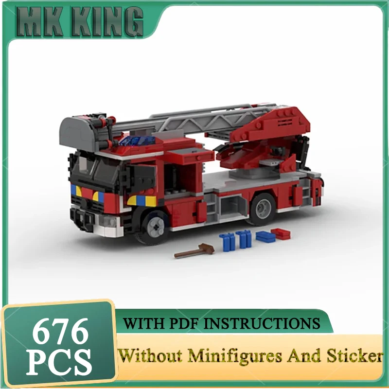 Car Series Moc Building Blocks Belgian Fire Truck Ladder Model Technology Brick Brand-name Vehicle DIY Toy For Construction Gift