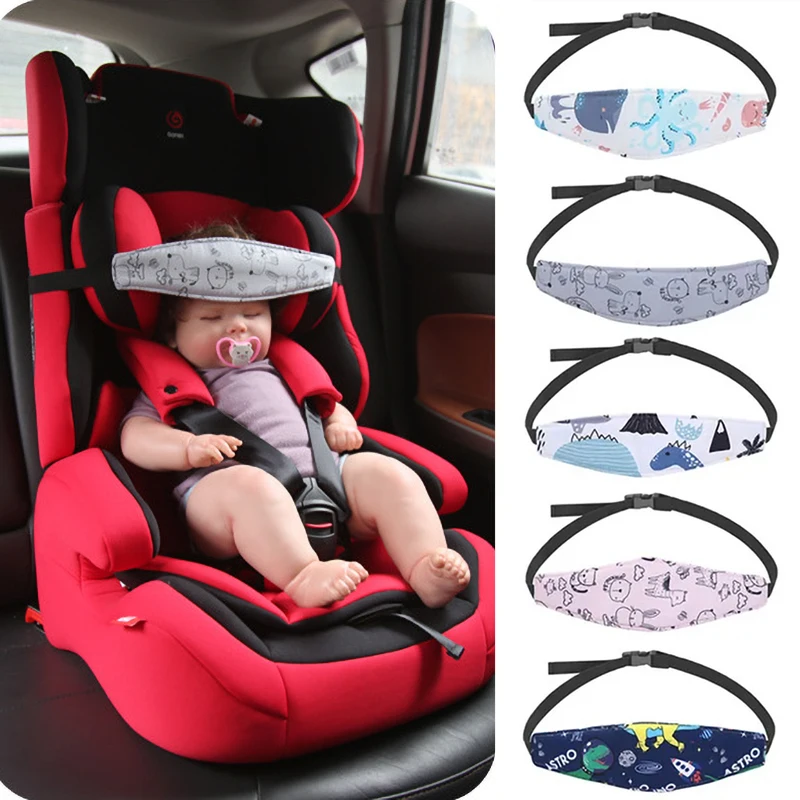 Baby Carseat Head Support Adjustable Infant Stroller Neck Relief Strap Pillow Fastening Belt Headrest Toddler Sleep Positioner