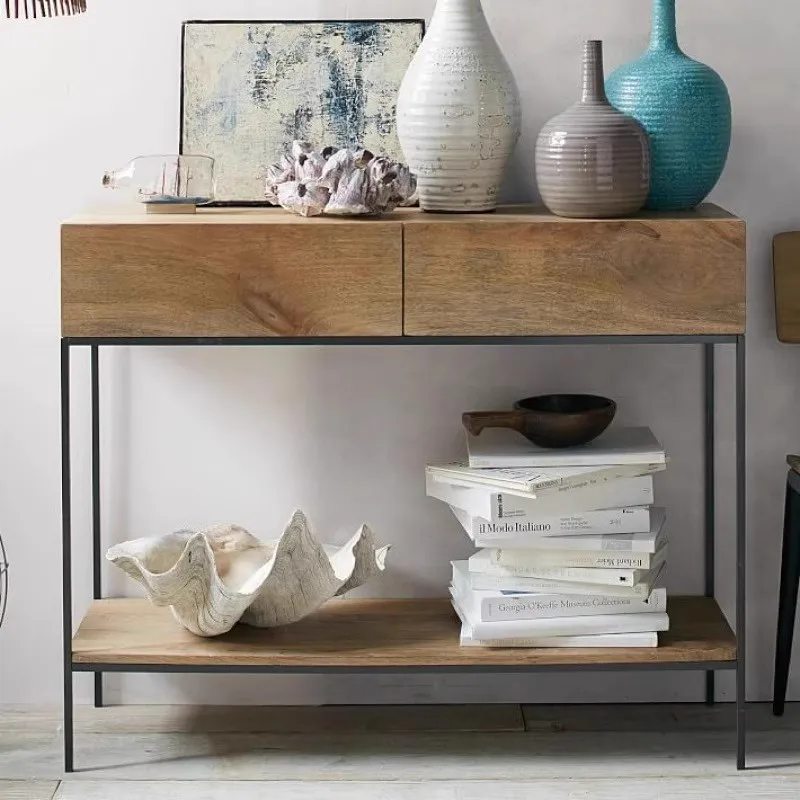 

American Vintage Console Table With Storage Design Rustic Minimalist Console Table Premium Aesthetic Mesa Furniture Living Room
