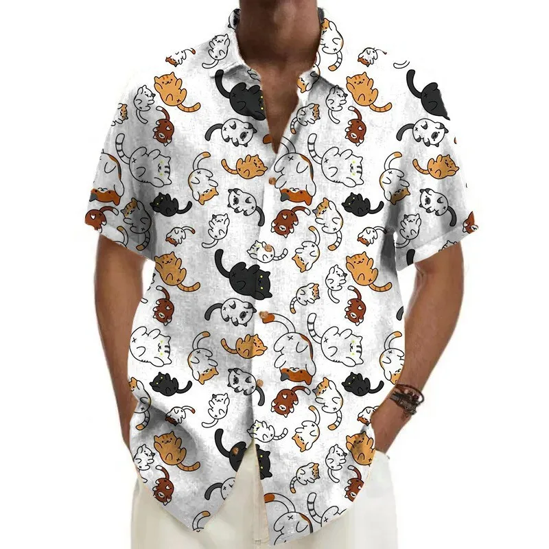 Summer Short sleeve tee Hawaiian shirt Sweatshirts Men clothing Sweatshirts for men cartoon pictures printed shirt