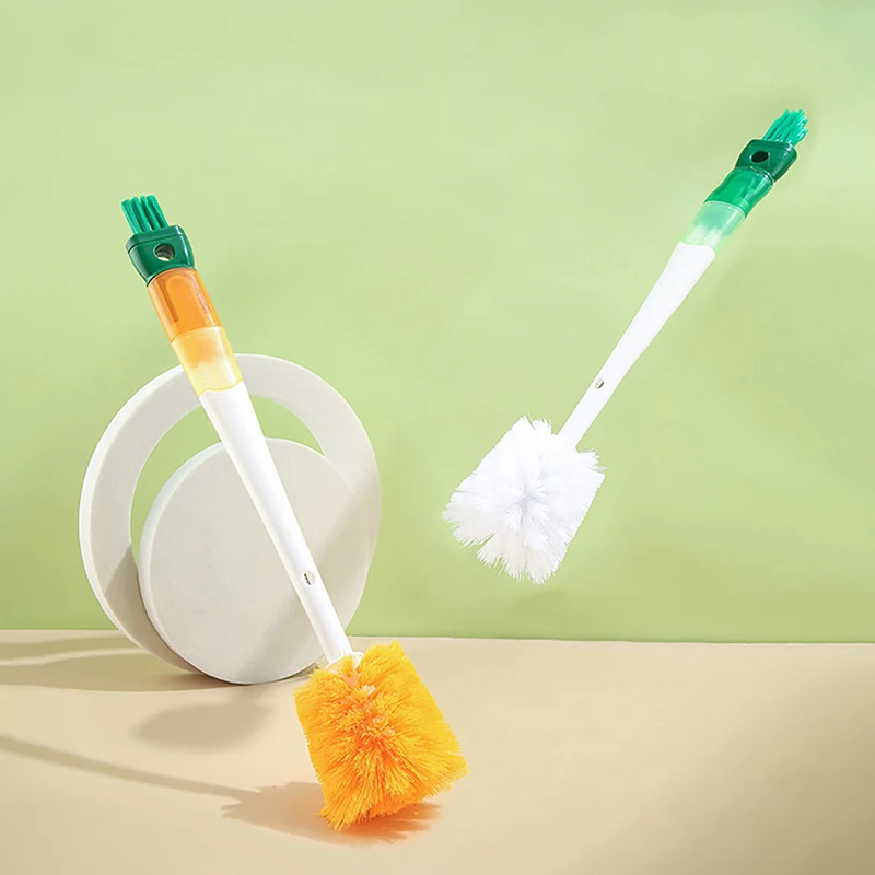 1Pcs 5 In1 Cartoon Bottle Brush Set Long Handle Home Multifunctional Cup Brush Cleaning Brush Head Kitchen Cleaning Accessories