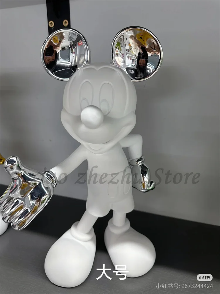 

29cm Disney Mickey Mouse Figure Resin Welcome Posture Action Figurines Anime Cartoon Mickey Model Statue Kids Ornament Gift