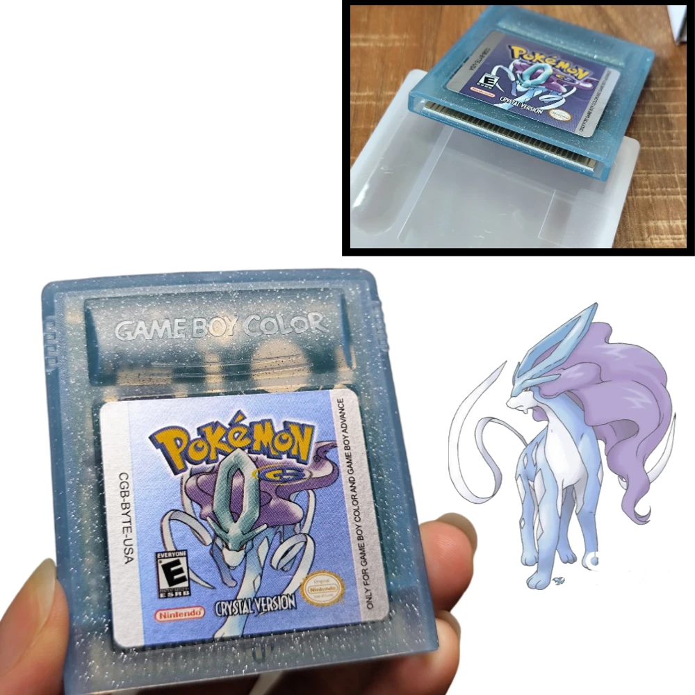 GBC Game Pokemon Series 16Bit Video Game Cartridge Console Card Red Blue Crystal Gold Green Silver Yellow Multilingual Card