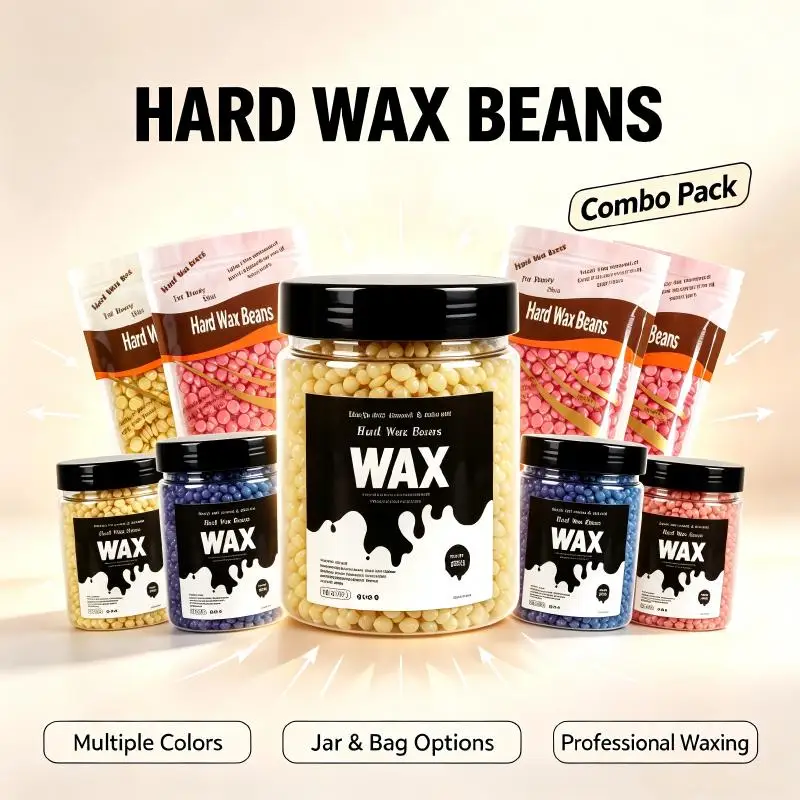 Painless Hard Wax Beans Depilatory Wax Beads No Strip Hair Removal Wax for Face Body Home Salon Use  Available Jar Bag Package