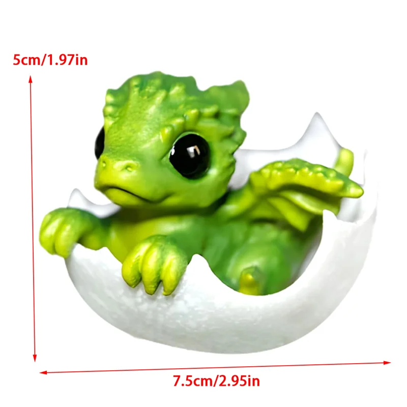 تمثال تنين فني صغير لحديثي الولادة ، تنين فقس ، راتنج محيط شفاف لحديثي الولادة ، ثلاثي الأبعاد في البيض ، مصغر صغير #6