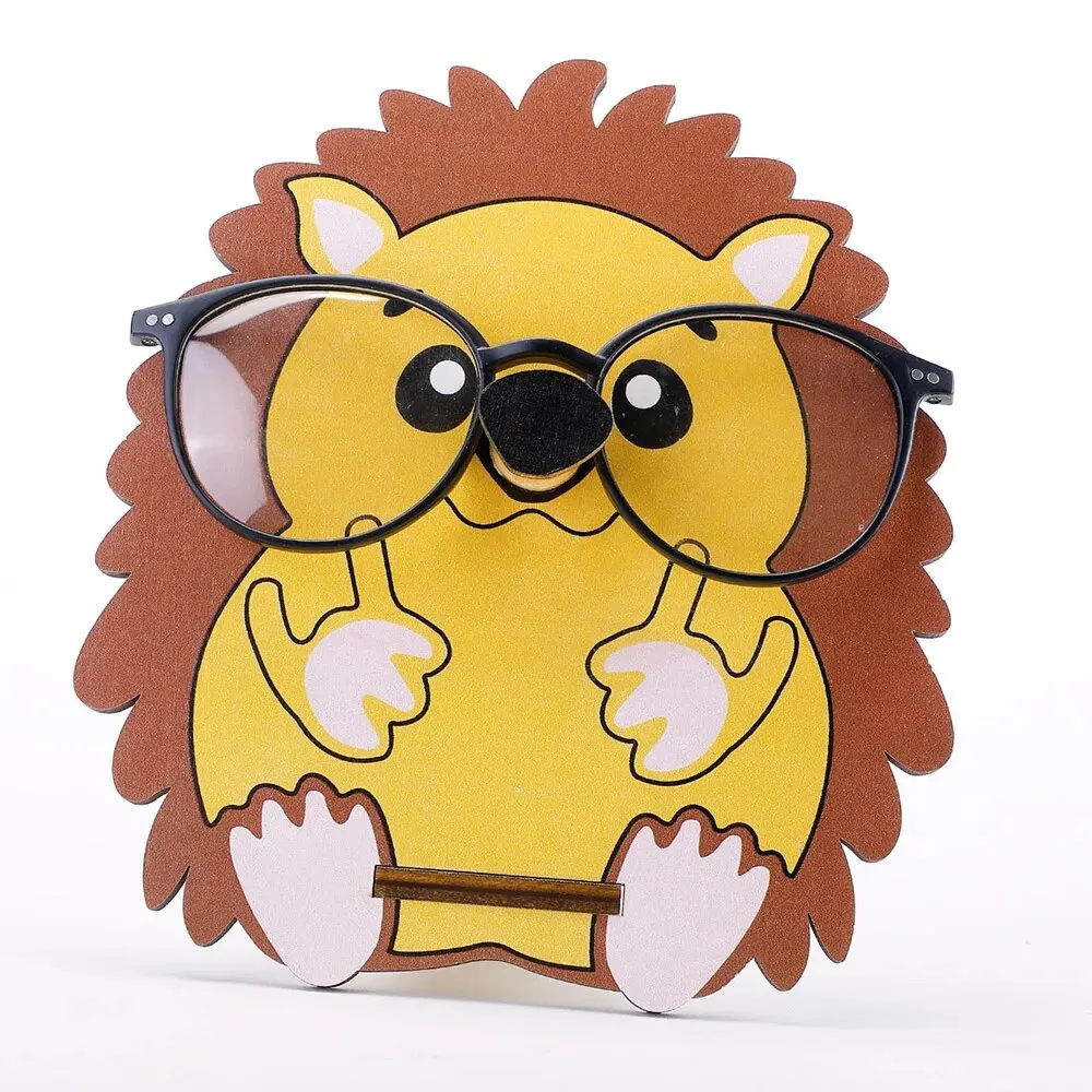 Hedgehog Sloth Pattern Cartoon Wooden Glasses Frame Storage Rack Single Layer Glasses Storage Holders Sunglasses Display Racks