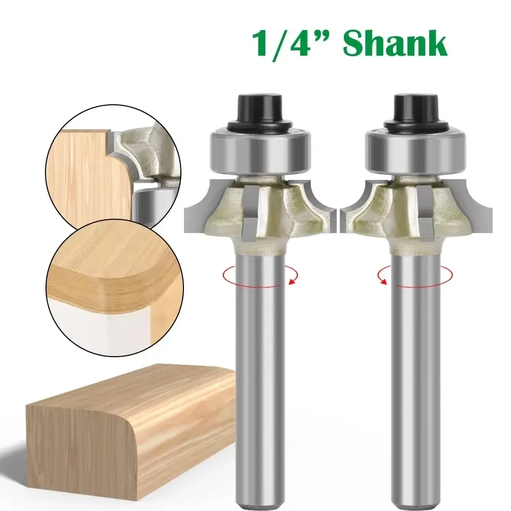 

1PC 1/4" 6.35MM 6MM Shank Milling Cutter Wood Carving Z4 Corner Round Router Bit R1 R2 R3 Mill Classical Cutter Bit Trim Edging