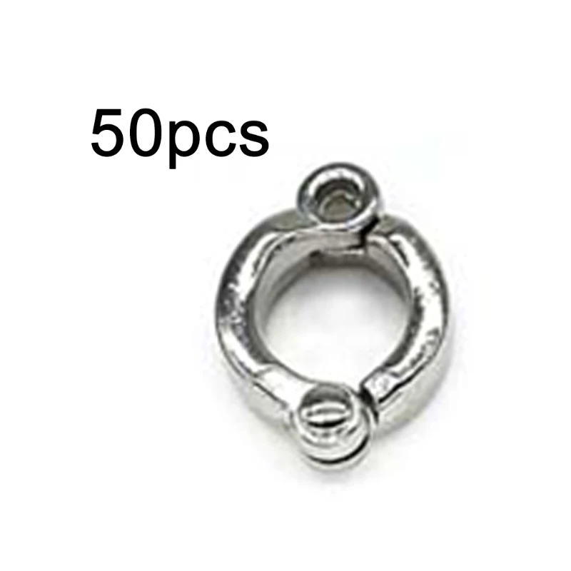 50pcs Parrot Leg Rings Metal Active Opening Foot Ring Alloy Clip for Large Bird