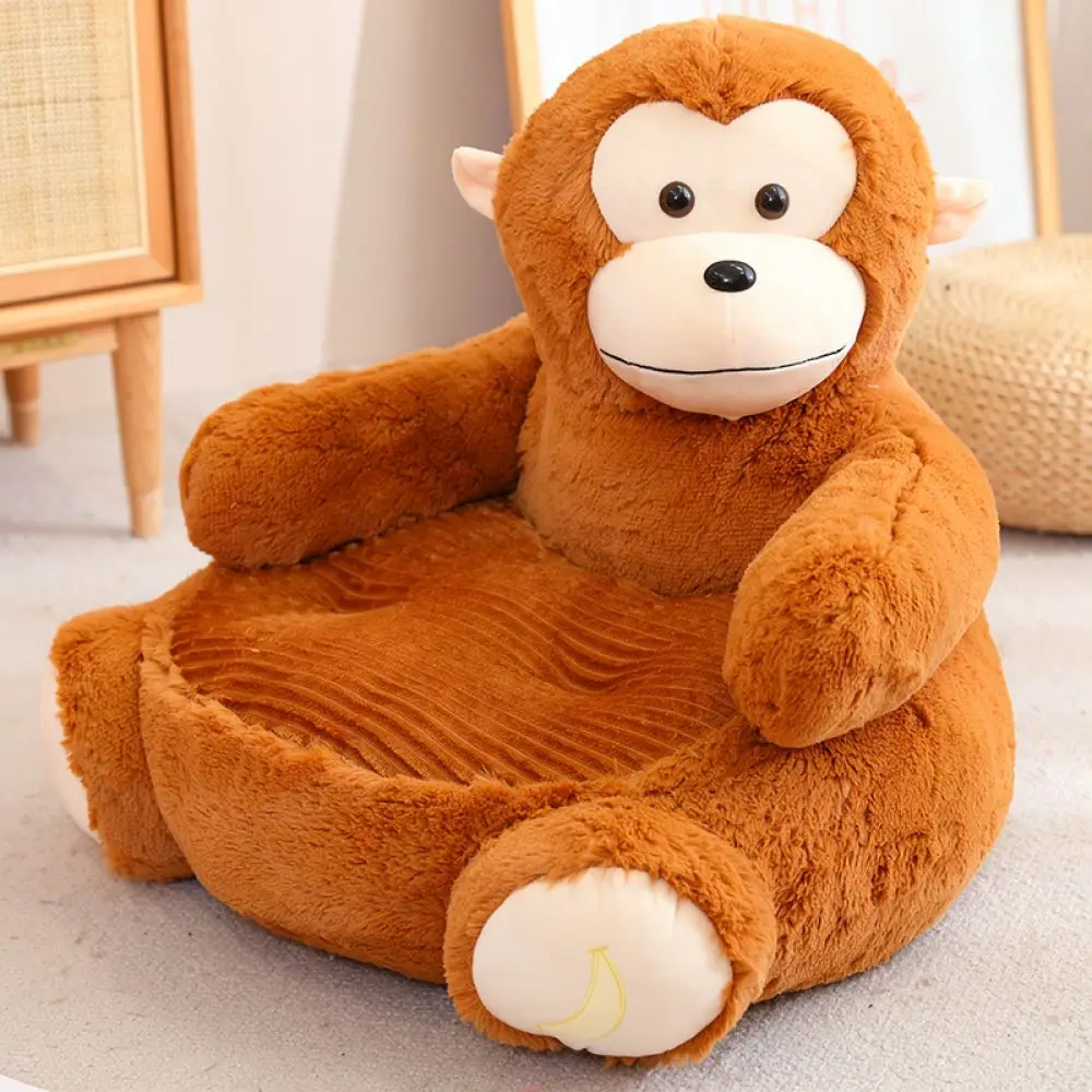Children Plush Sofa Seat Cartoon Animal Shaped Chair Soft Supportive Toddler Furniture For Reading Nook Home Decor