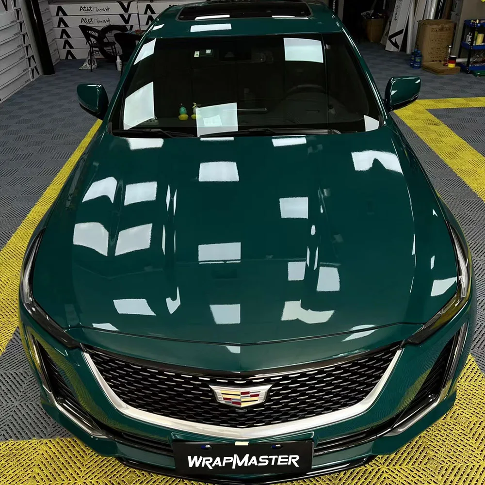 PET Glossy Crystal Vinyl Auto Vinyl Wrap Car Wrap Supplier Race Car Wrap Designs Hell Green