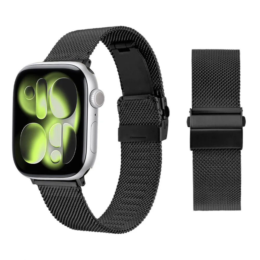 حزام معدني ميلانيزي لساعة أبل 11 10 9 8 7 46 مللي متر 45 مللي متر 42 مللي متر 41 مللي متر الترا 3 2 1 49 مللي متر ضبط الفرقة ل IWatch 6 5 4 SE3 44 مللي متر 40 مللي متر