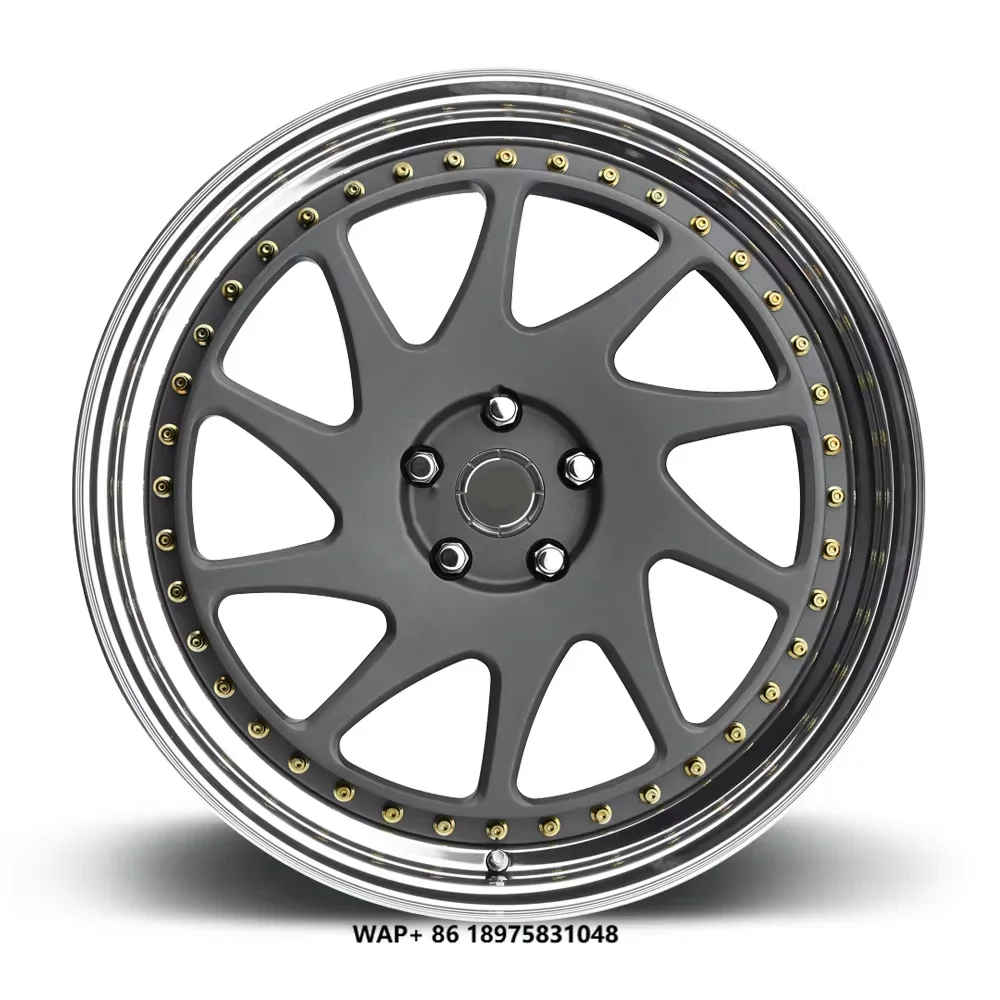 

High-end Alloy Rim 19 20 21 Inch With Face Matte Black Lip Polished Aluminum Pcd 5x112/120 Passenger Car Wheel