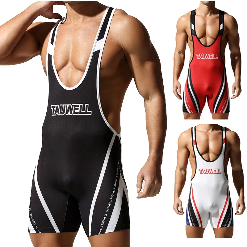 New Men's Seamless Body Shaping Bodysuit Sexy One-Piece Gym Sports Vest Male Boxers Wrestling Singlets Comfortable Jumpsuit