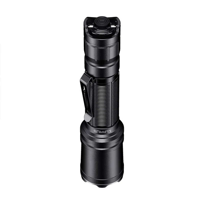 Klarus XT11R Rechargeable LED Tactical Flashlight, 1300 Lumens, 18650 Battery, Type-C Fast Charging with Red/Green Signal Light