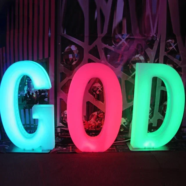 Hot salesColor Change Light up Letter Rechargeable