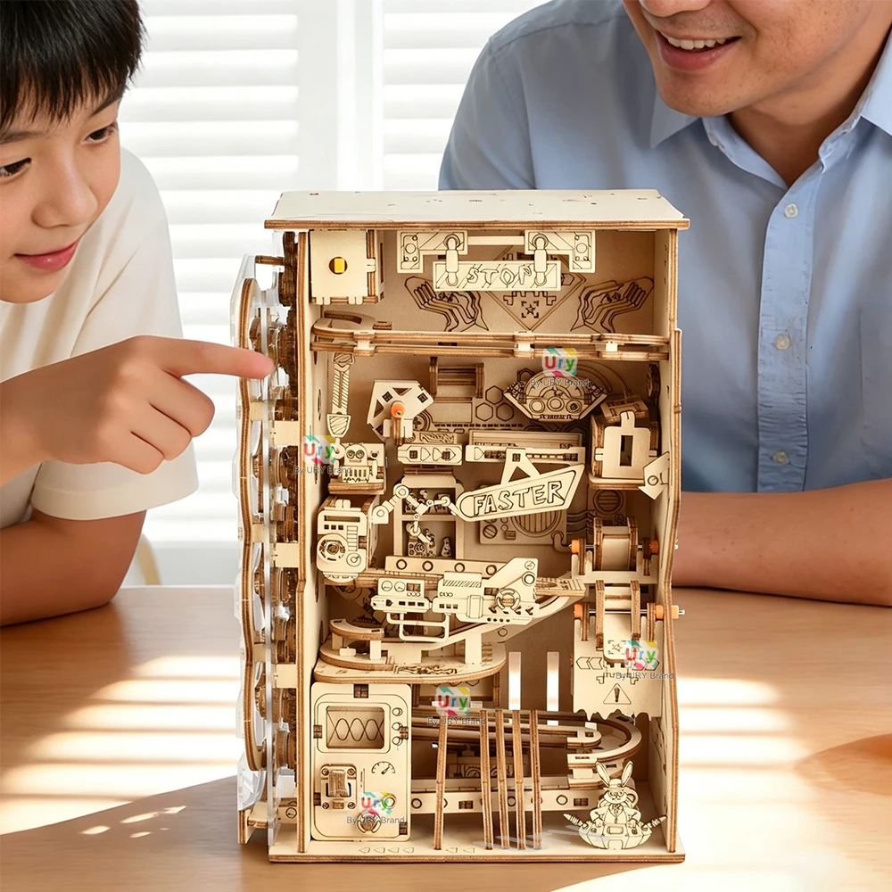 3D Wooden Marble Run Puzzle with Electric Track 5