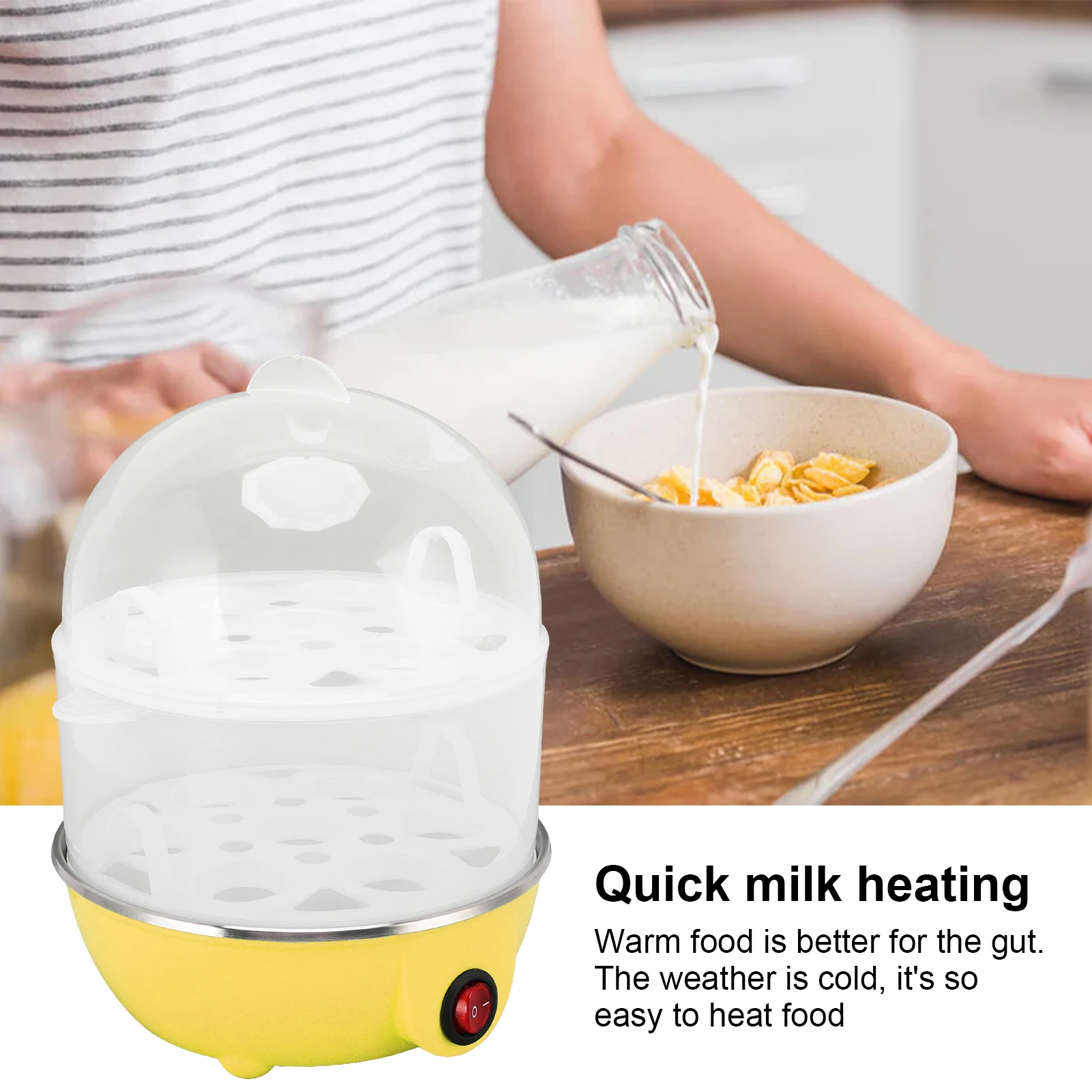 Home Egg Cooker 350W 2 Layers 14Pcs Eggs A Time Auto Power Off Safe Durable PP Egg Boiler With Measuring Cup for Home