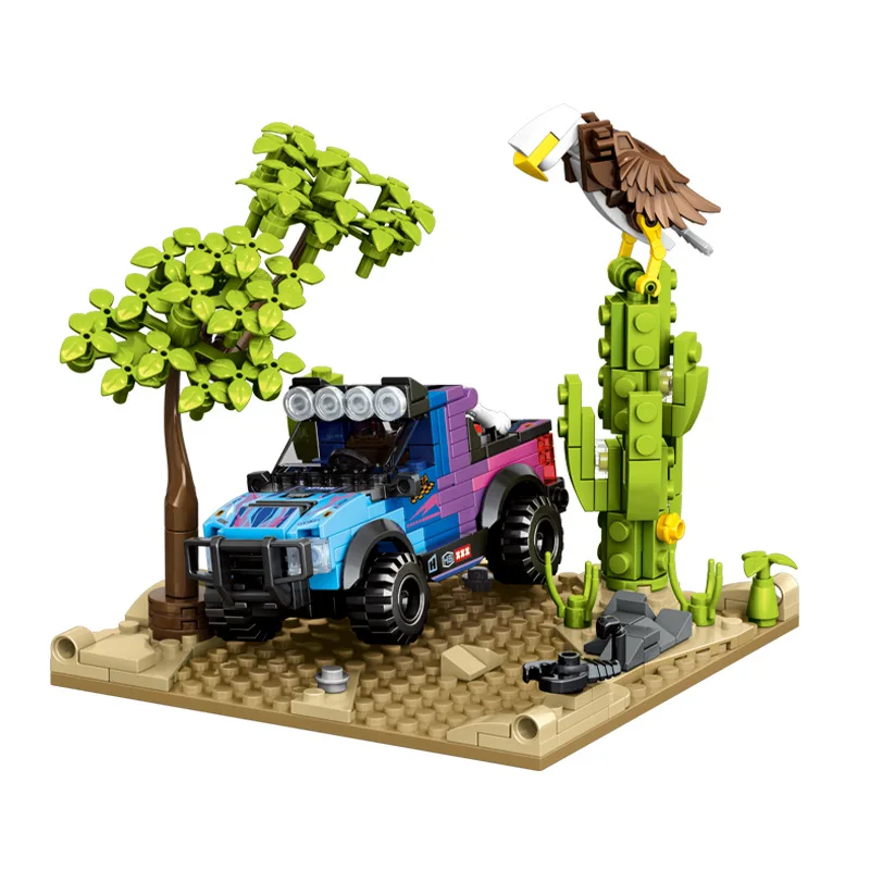 SEMBO BLOCK Racing Car Off Road Vehicle Building Bricks Compatible with LEGO Small Particles Toy Car