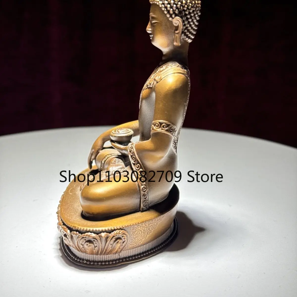 Shakyamuni 10cm Shakyamuni Buddha Statue Medicine Buddha Bodhisattva Bronze Statue of Mani Pure Copper Ornament Dedicated to Hou