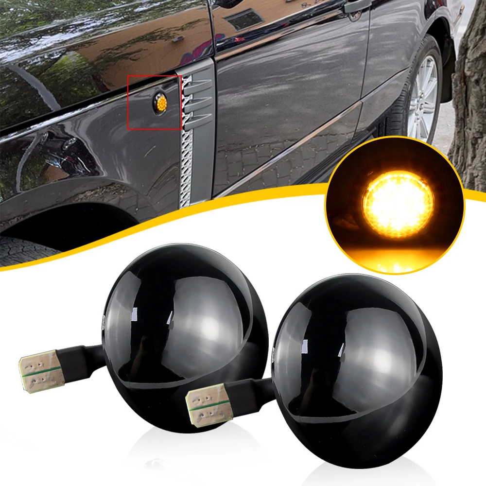 

2 шт. для Land Range Rover L322 2002 2003-2012 дымчатая линза светодиодный боковой габаритный указатель поворота OEM # XGB500020, XGB500020A