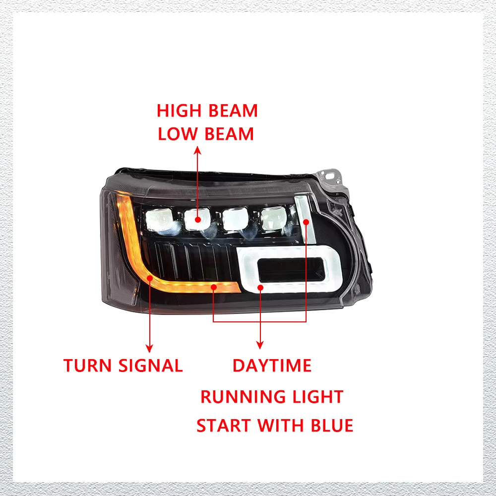 

Светодиодные фары для Range Rover Range Rover Sport 10-13, матри-стиль, автомобильные фары в сборе, аксессуары для сигнала, модифицированная лампа