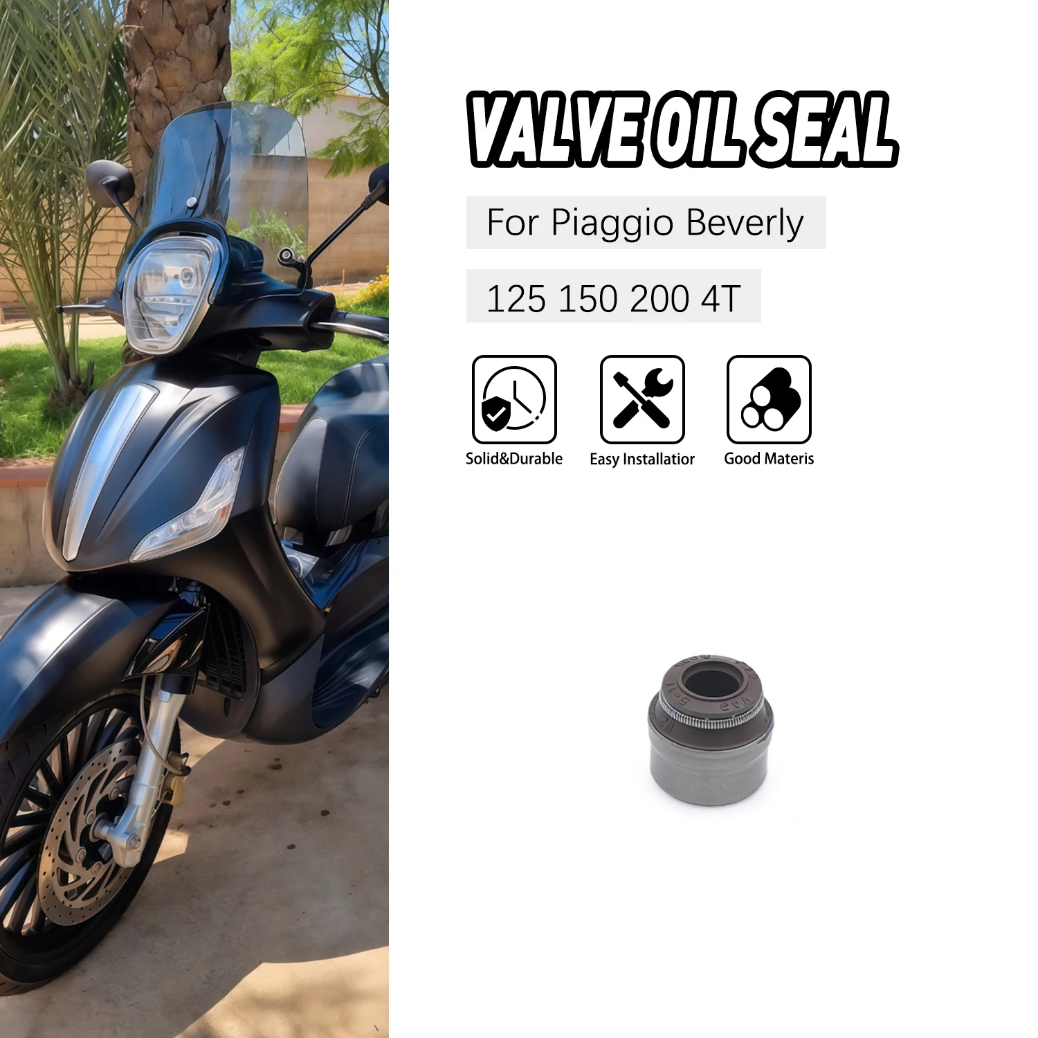 

Motorcycle Engine Oil Seal Accessories Inlet Exhaust Valve Stem Seal For Piaggio Beverly 125 150 200 4T