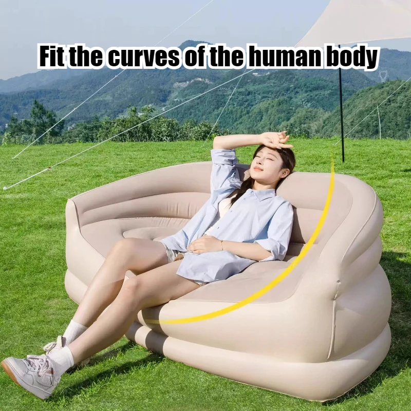 Automatic Inflatable Sofa Portable Outdoor Soft Breathable Raised Backrest Camping Air Mattresses Thickened Air Cushion Bed - view 6