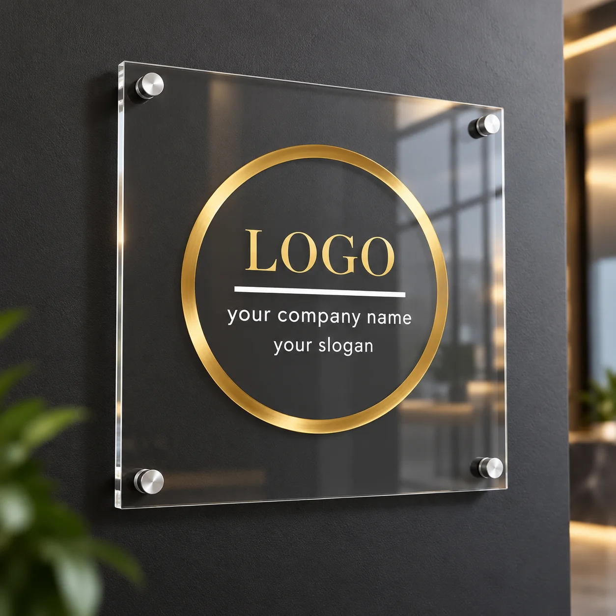 1PC Customized Acrylic Business Plaque House Number Sign with Your Logo Personalized Address Signage Door Plaque Decoration