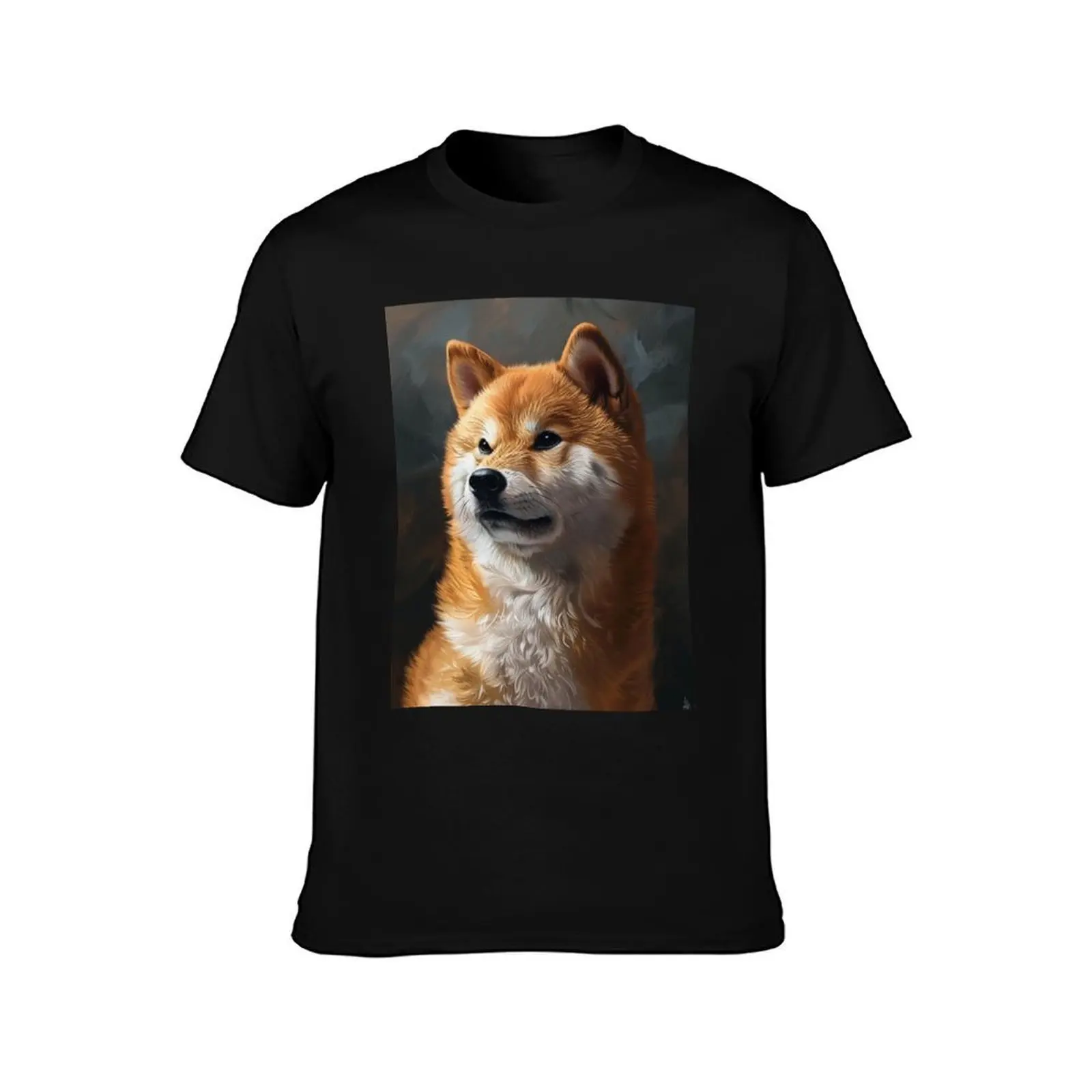 Regal Shiba Portrait in Brushstrokes T-Shirt t shirt for man T-Shirt