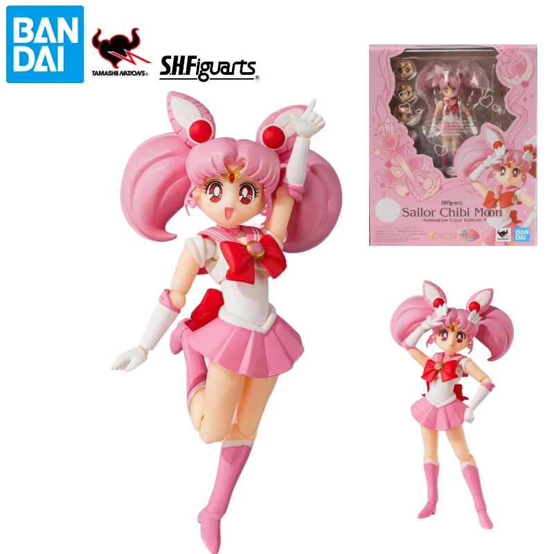 Em estoque novo genuíno bandai shf marinheiro lua série pequeno coelho-animação cor versão-figura disponível boneca colecionável presente