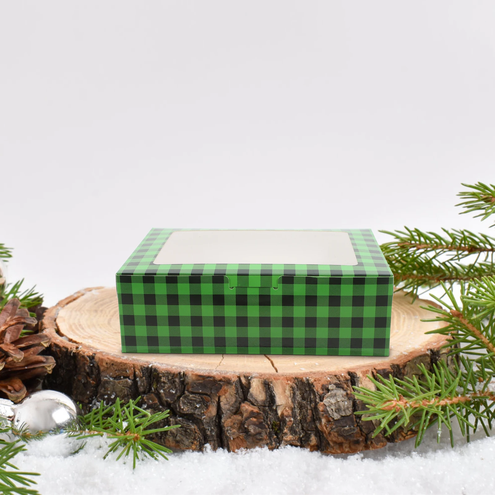 

12Pcs Cake Packaging Boxes Mini Christmas Muffin Cupcake Transparent Window Holiday Dessert Baked Goods Carrier