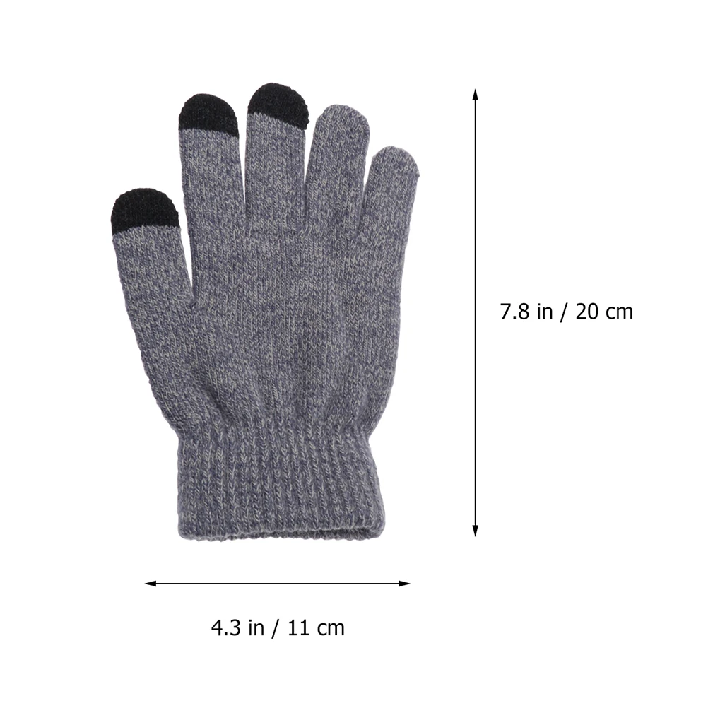 

2 Pairs Thermal Touchscreen Gloves Winter Anti slip Simple Warm Knitted for Men Women Durable Comfortable Outdoor Cold Weather