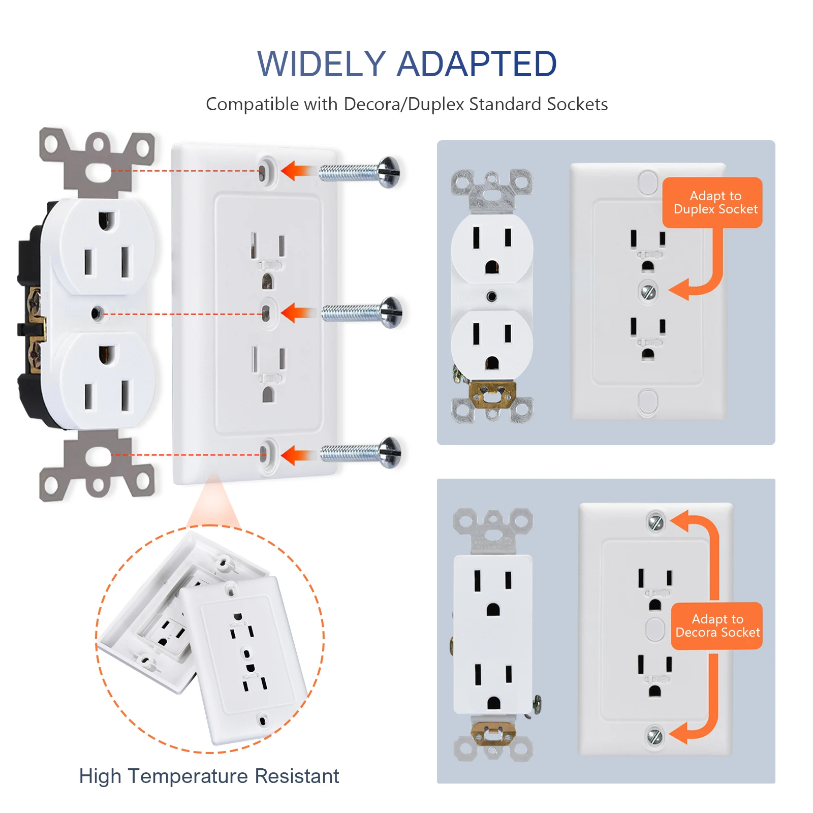 Electrical Socket Plug Cover Safety Outlet Covers With Sliding Baffle Child Proof Sliding Outlet Cover for Decora/Duplex Outlets