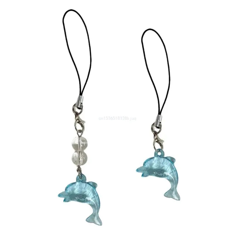 Blue Dolphin Phone Hangings Jewelry Pendant for Phone and Key Decoration Dropship