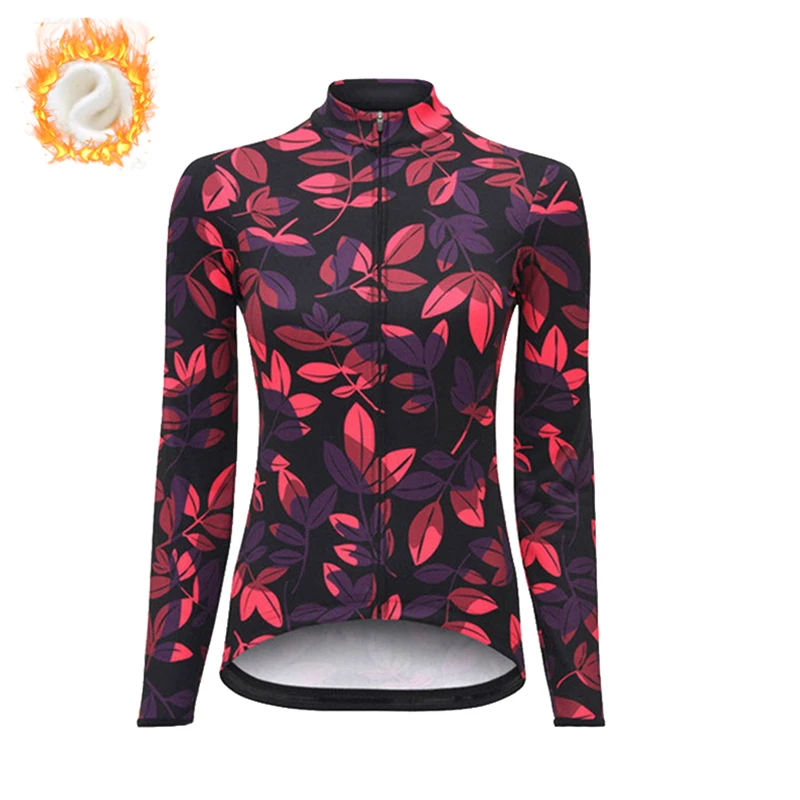 2023 Women Winter Thermal Fleece Winter Cycling Clothing Long Sleeve Jersey Outdoor Riding Bike MTB Clothing Warm Bike Jersey