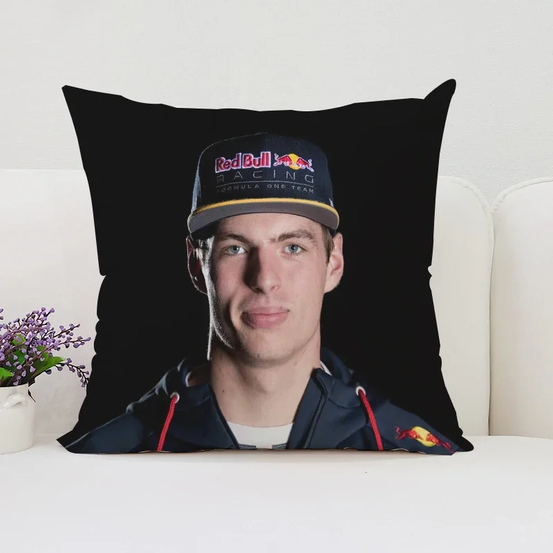 45x45cm Pillow Cover M-Max Verstappen Fan Gift Sofa Cushion Cover Reversible Printed Short Plush Chair Lumbar Cushion