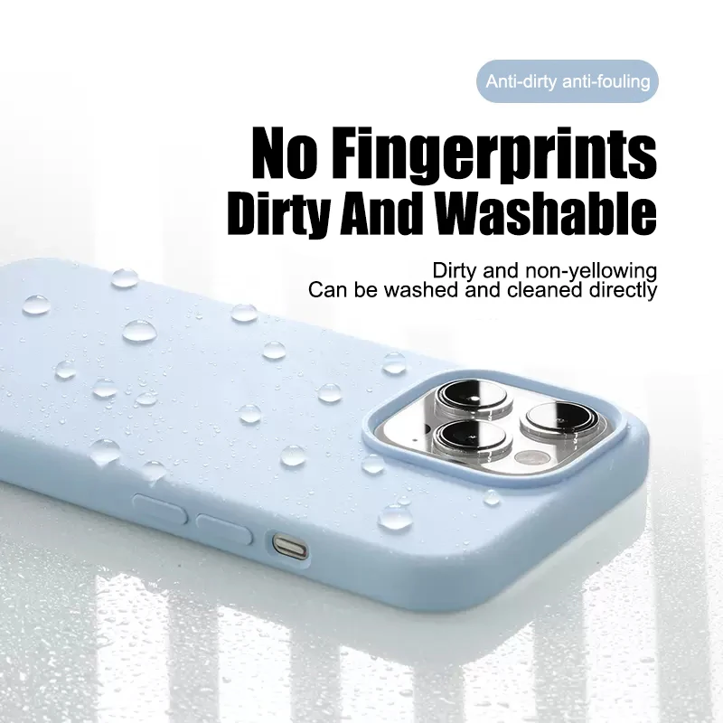 Funda de silicona líquida de lujo para Apple iPhone 11 13 12 14 15 16 Pro Max, para iPhone 17 Pro, protectora a prueba de golpes 5