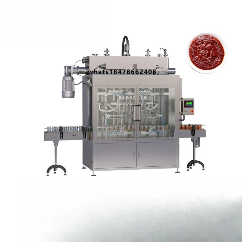 Automatic Servo Piston Tomato Sauce Ketchup Paste Bottle Can Filling Machine