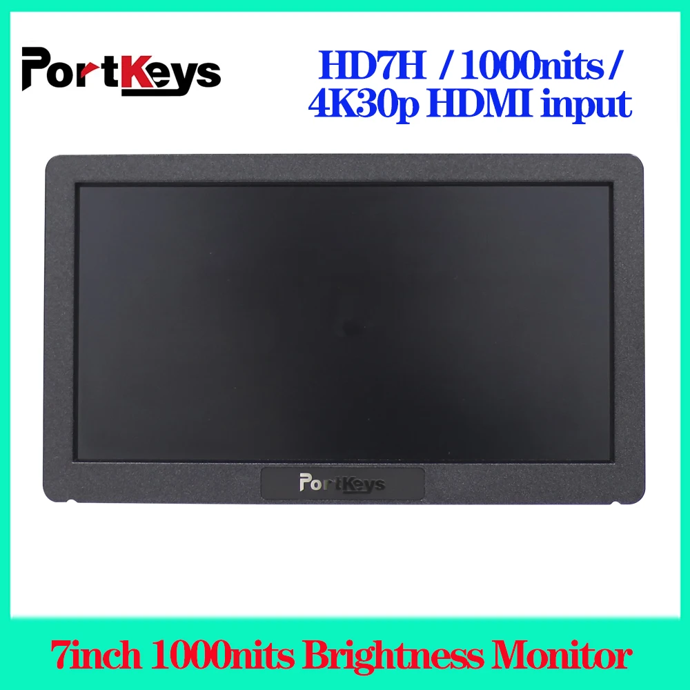 

Portkeys HD7H 7inch 1000nits Brightness Monitor 1280X720 4K30p HD Input Camera Monitors Ultra Light Large Screen with 1/4 Screw